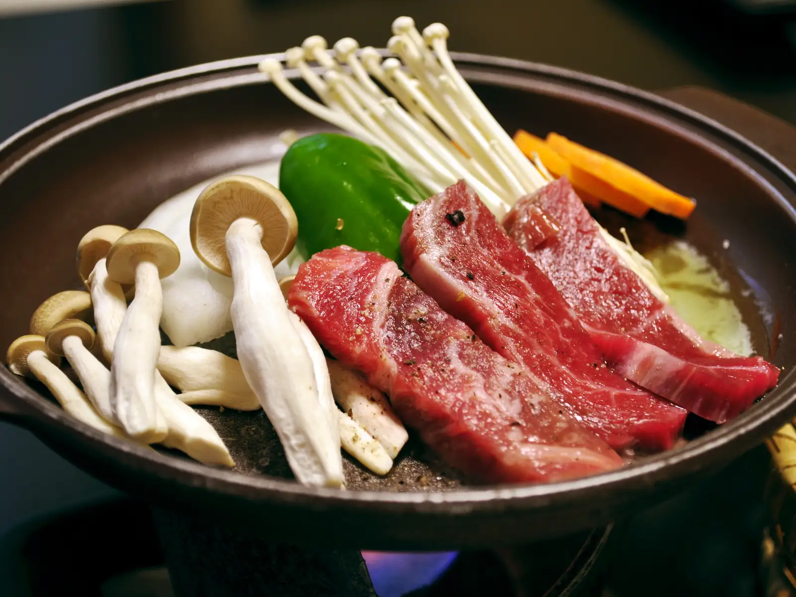 短角牛の陶板焼き
